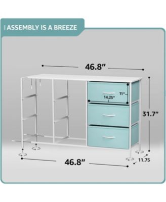 9 Drawers Dresser- Storage Unit with Steel Frame, Wood Top, Fabric Bins