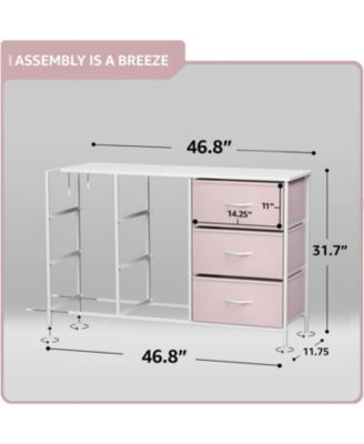 9 Drawers Dresser- Storage Unit with Steel Frame, Wood Top, Fabric Bins