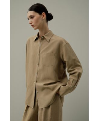Women's Oversized Silk-Linen Blend Shirt