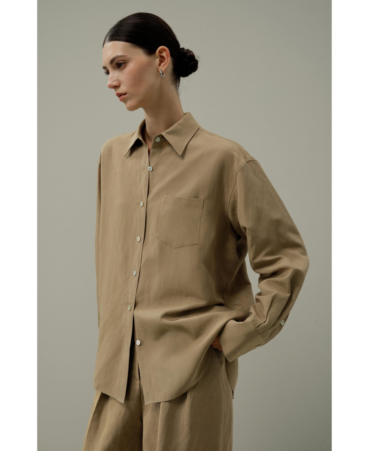 Lilysilk Women's Oversized Silk-Linen Blend Shirt