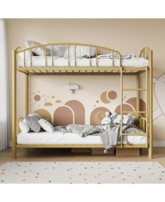 Easy Assembly Metal Bunk Bed Twin Over Twin Heavy Duty Bunkbeds Frame Space Saving, for Living Room, Guest Room