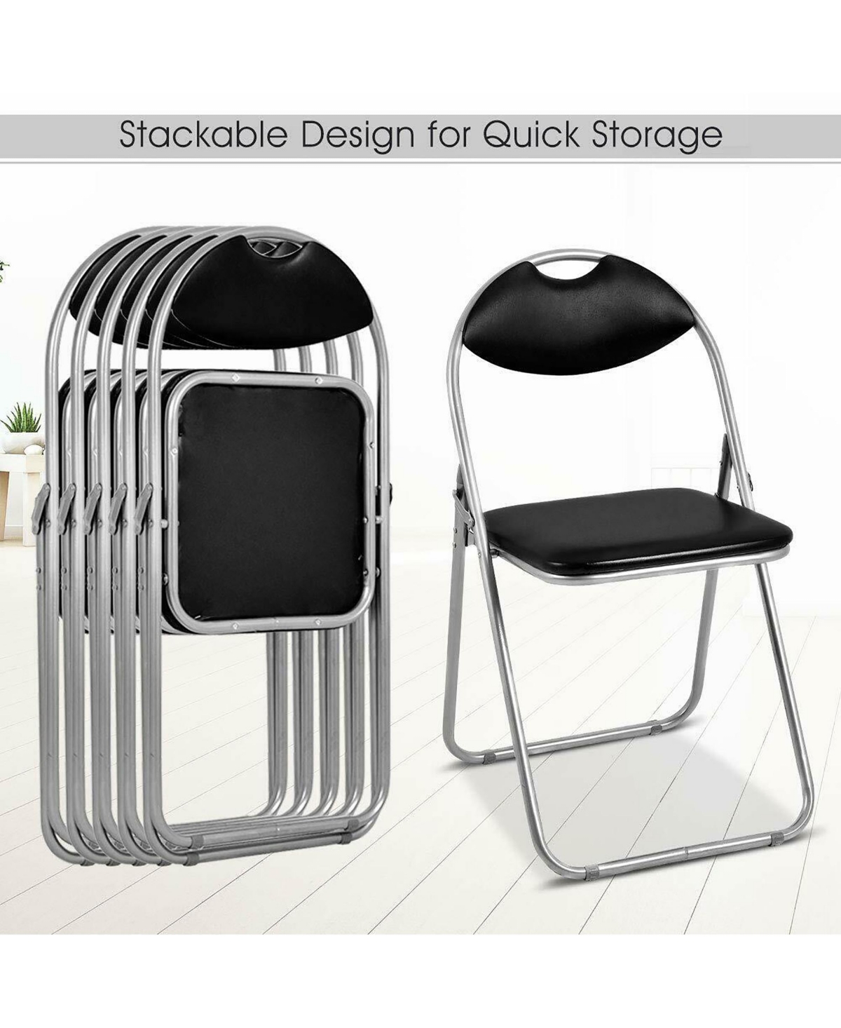 Costway U Shape Folding Chairs Furniture Home Outdoor Picnic Portable