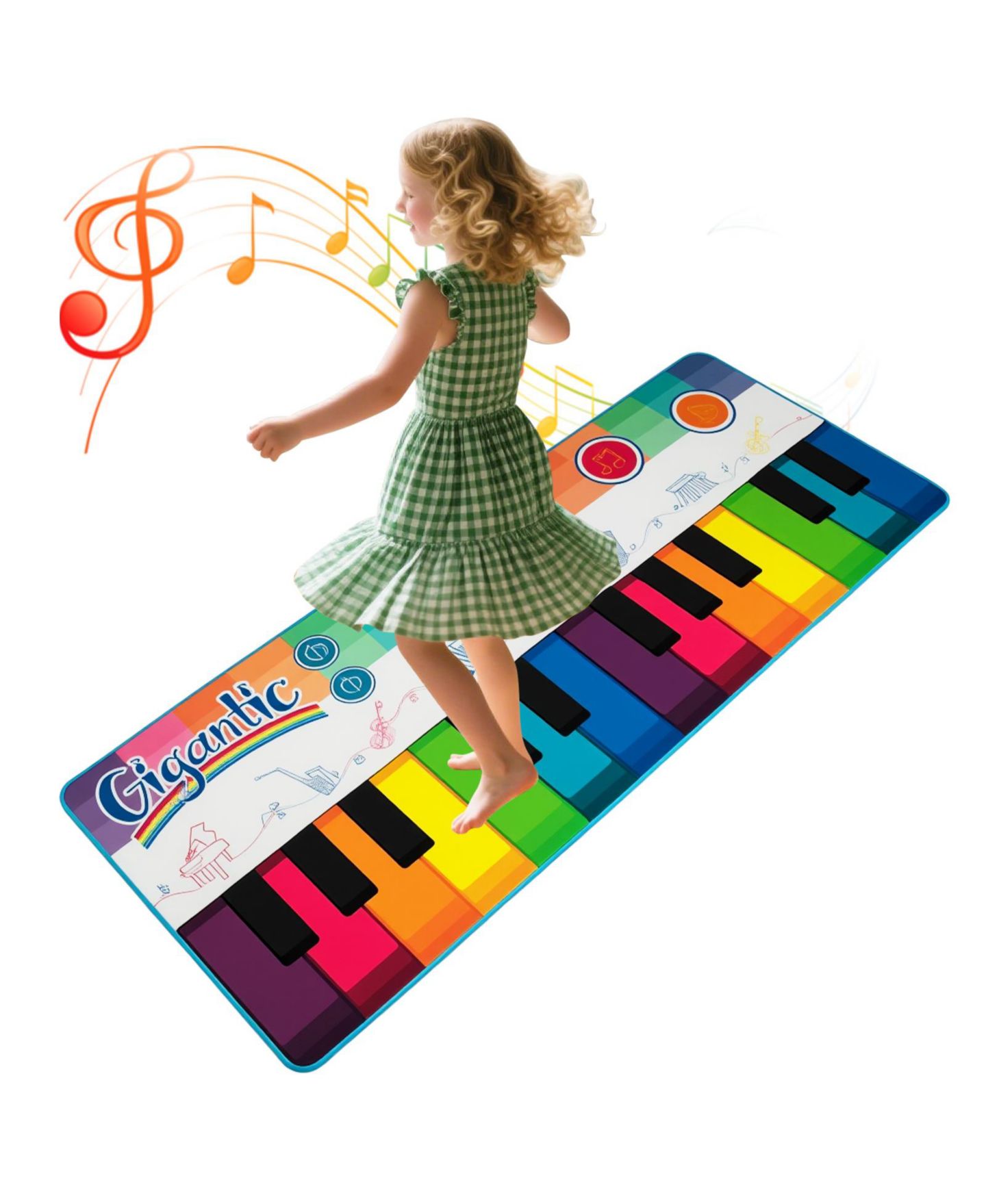 Детская игрушка Slickblue Musical Interactive Floor Piano Dance Mat, Ages 3-7, цвет: Белый / Разноцветный — фото 8