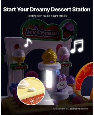 Ice Cream Cart with 27 PC Accessories & Money, Sound/Light