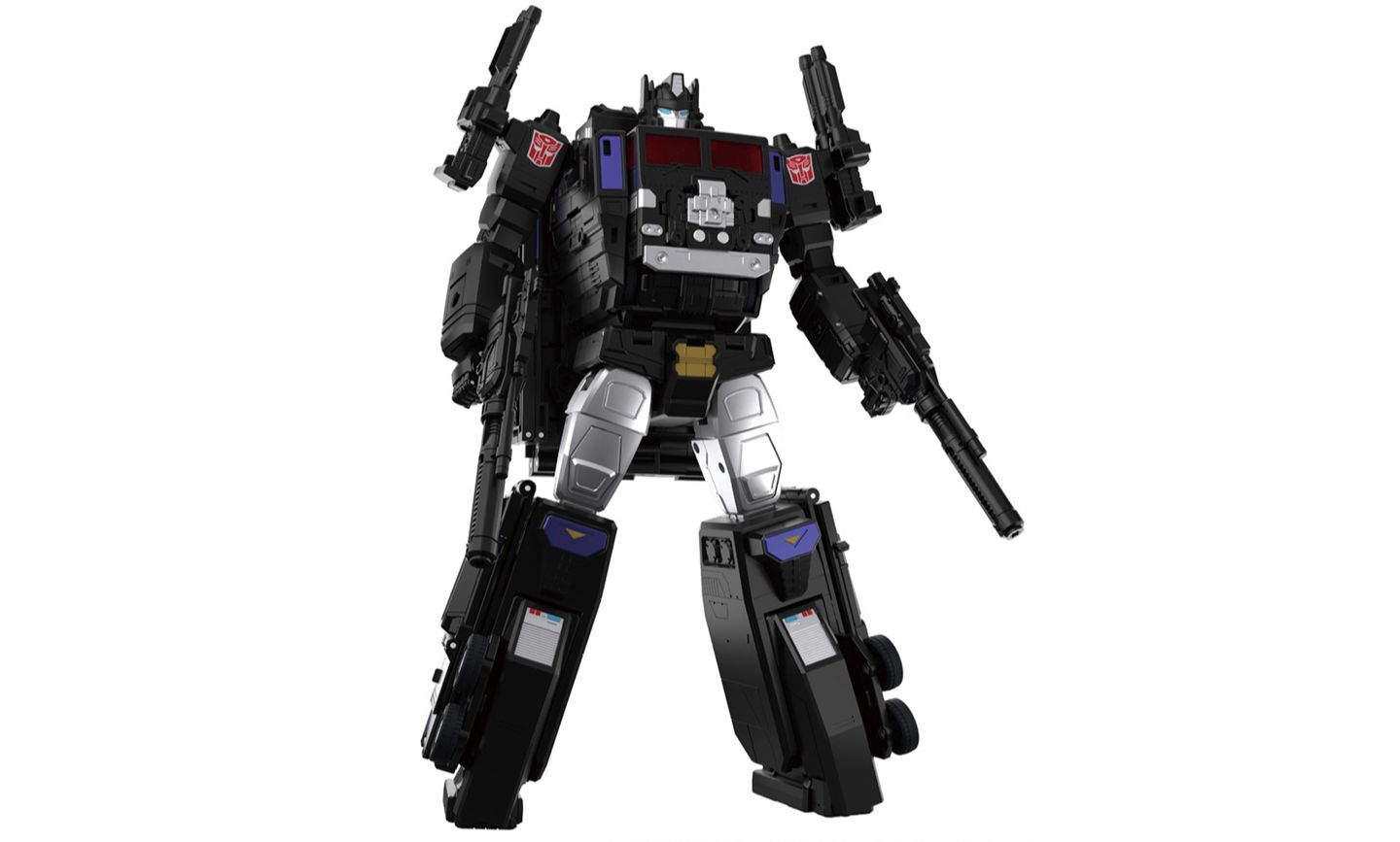 Детские фигурки Transformers MPG-16 Nucleon Quest Super Convoy T-Spark 11" Poseable Figure, Trailer, and Power Master, 3-Piece Set, Ages 11+ — фото 1
