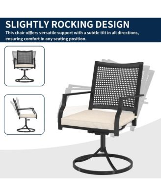 7-Piece Outdoor Dining Set Aluminum Extendable Table 53"- 106" with Swivel Dining Chair Outdoor Swivel Chairs