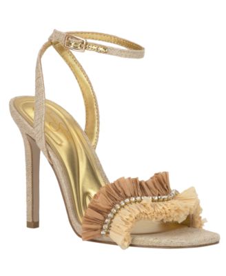 Women's Omiena Raffia Fringe Stiletto Dress Sandals