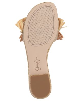 Women's Danive Raffia Fringe Flat Slide Sandals