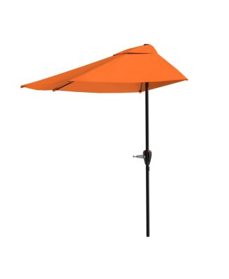 9' Half Round Patio Umbrella, Red