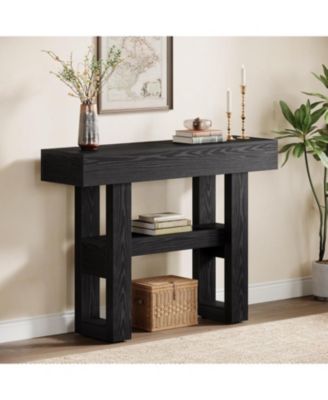 41.34-Inch Farmhouse Console Table, 2-Tier Narrow Sofa Table Behind The Couch, Entryway Furniture