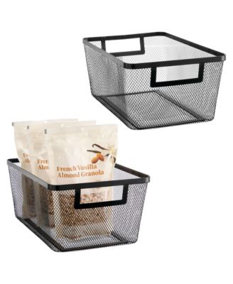 Metal Mesh Pantry Basket with Handles - Set of 2