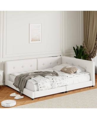 Upholstered Full Size Platform Bed With Usb Ports