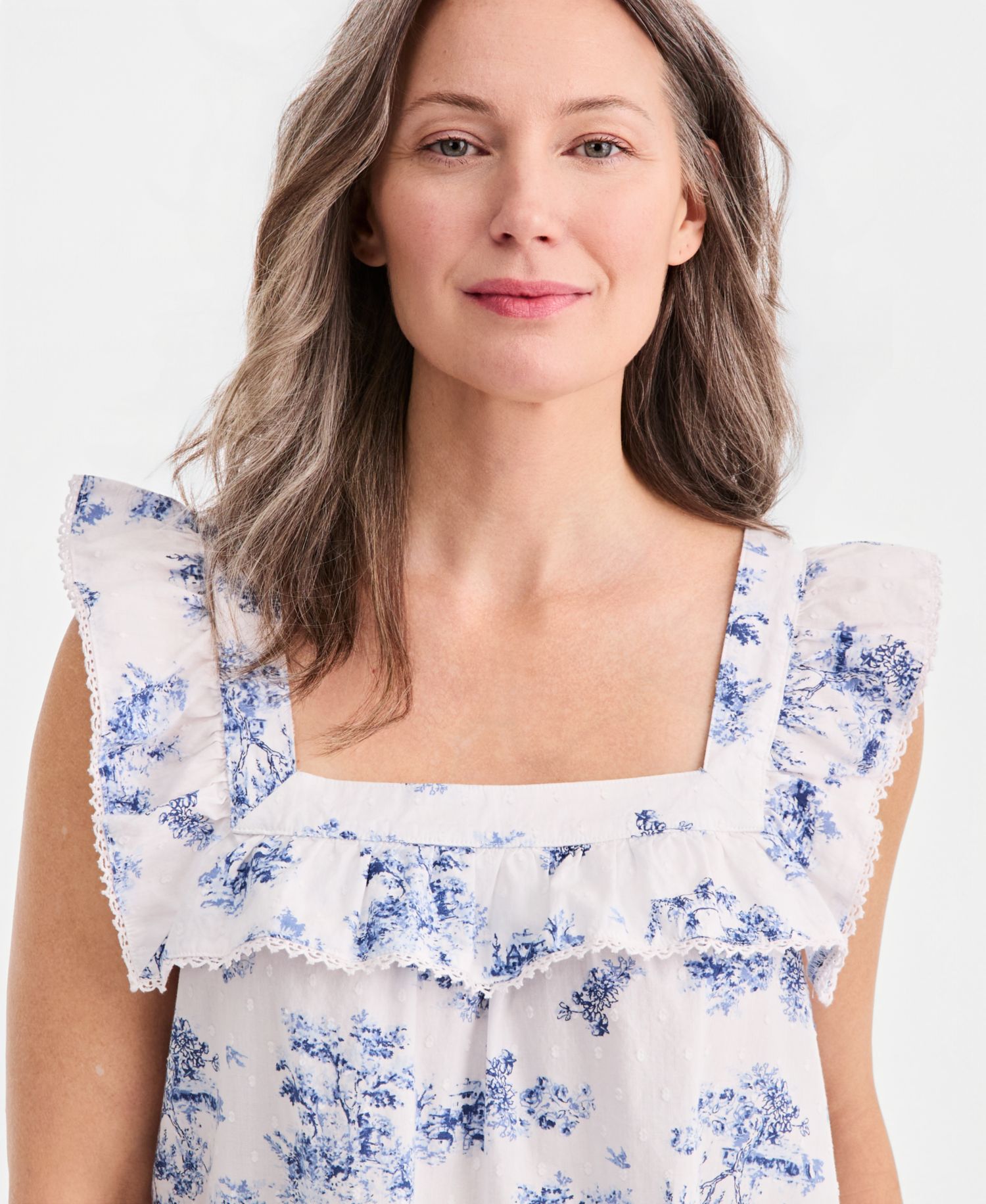 Women's Cotton Toile Clip Dot Chemise