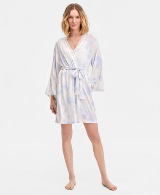 Women's Lace-Trim Knit Wrap Robe