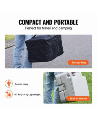 Portable Camping Toilet with Carry Bag, RV Toilet with 3.2 Gal Waste Tank, Push-Button Pressurized Flush Commode
