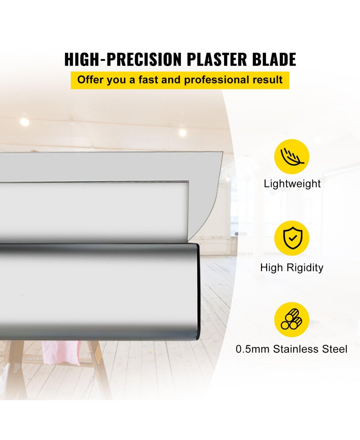 Mecale Skimming Blade Set, 25cm/40cm/60cm Blades with 35"–78" Extension Handle.