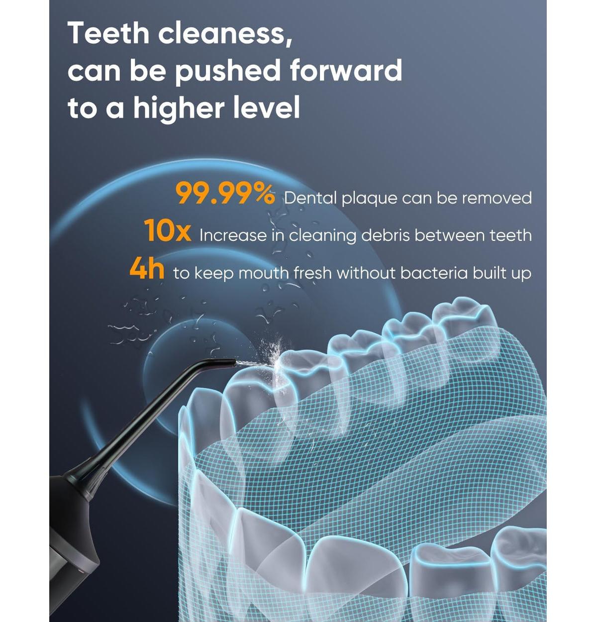 MySmile LP221 Cordless Uvc Sterilizable Water Flosser with 30 Concentrate Mouthwash Pods Bundle