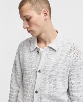 Men's Relaxed-Fit Elio Long-Sleeve Polo Sweater