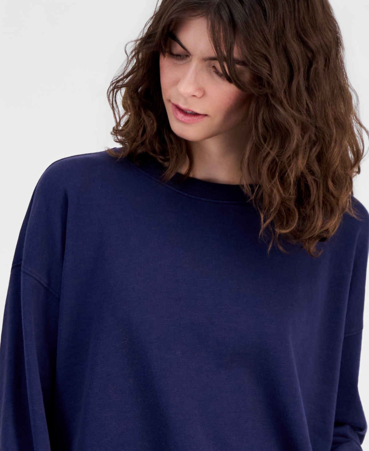 Eileen Fisher Women's Crewneck Drop-Shoulder Cotton Sweatshirt