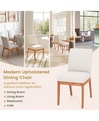 Modern Kitchen Chair Dining Chair with Rubber Wood Legs & Padded Seat