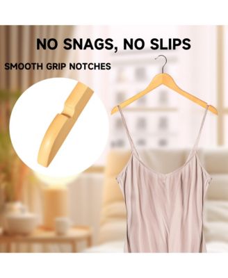 BP4U Premium Wooden Clothes Hangers, Solid Wood Coat Shirt Top Hangers for Jackets, Shirts, Dresses, Blouse, Overcoat, Tank top