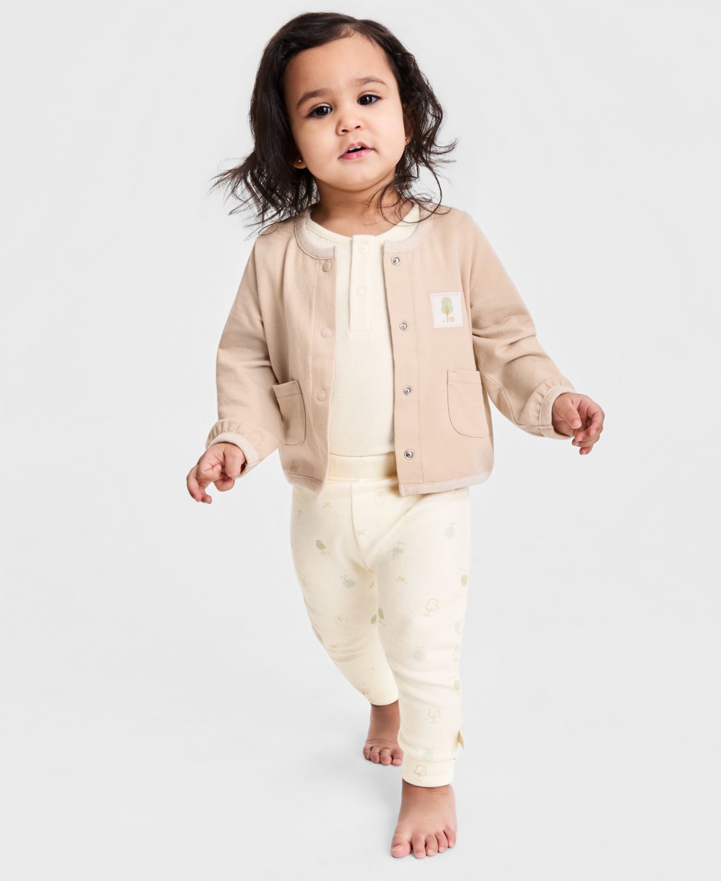 Комплекты First Impressions Everyday Baby Essentials or Cardigan, Bodysuit and Pants, 3-Piece Set для малышей, цвет: Какао сливочный — фото 1