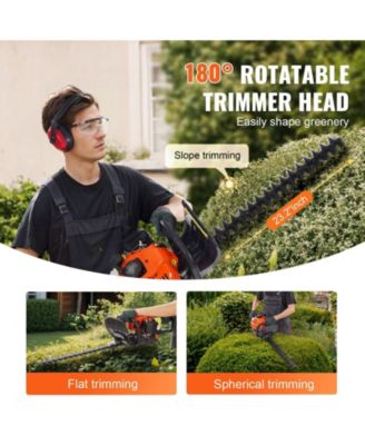 23.2" 26CC 2-Cycle Gas Hedge Trimmer, Dual-Sided Dual-Action Blade, 180&deg; Adjustable Head, Handheld Trimmer for Shrubs