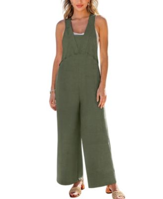 Women's V-Neck Overall Jumpsuit