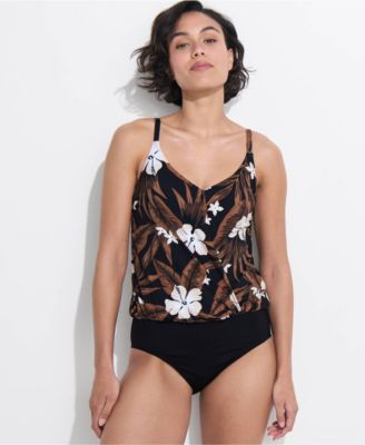 Women's Smoothing Control Blouson Fauxkini One Piece Swimsuit