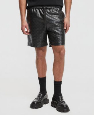 Men's Checkerboard Pleather Shorts