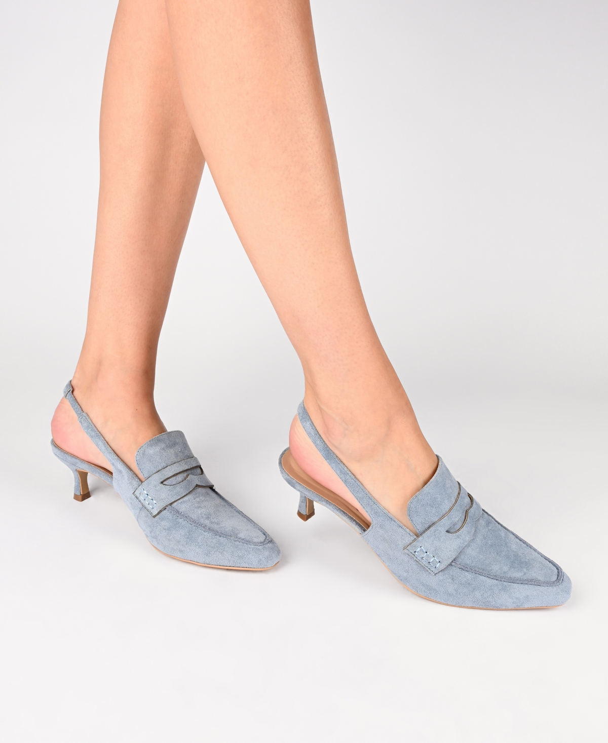 Journee Collection Women's Amory Tailored Kitten Heel Slingback Pumps