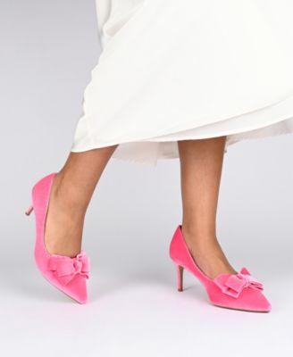 Journee Womens Crystol Medium and Wide Width Slip On Low Stiletto Pointed Toe Evening Pumps