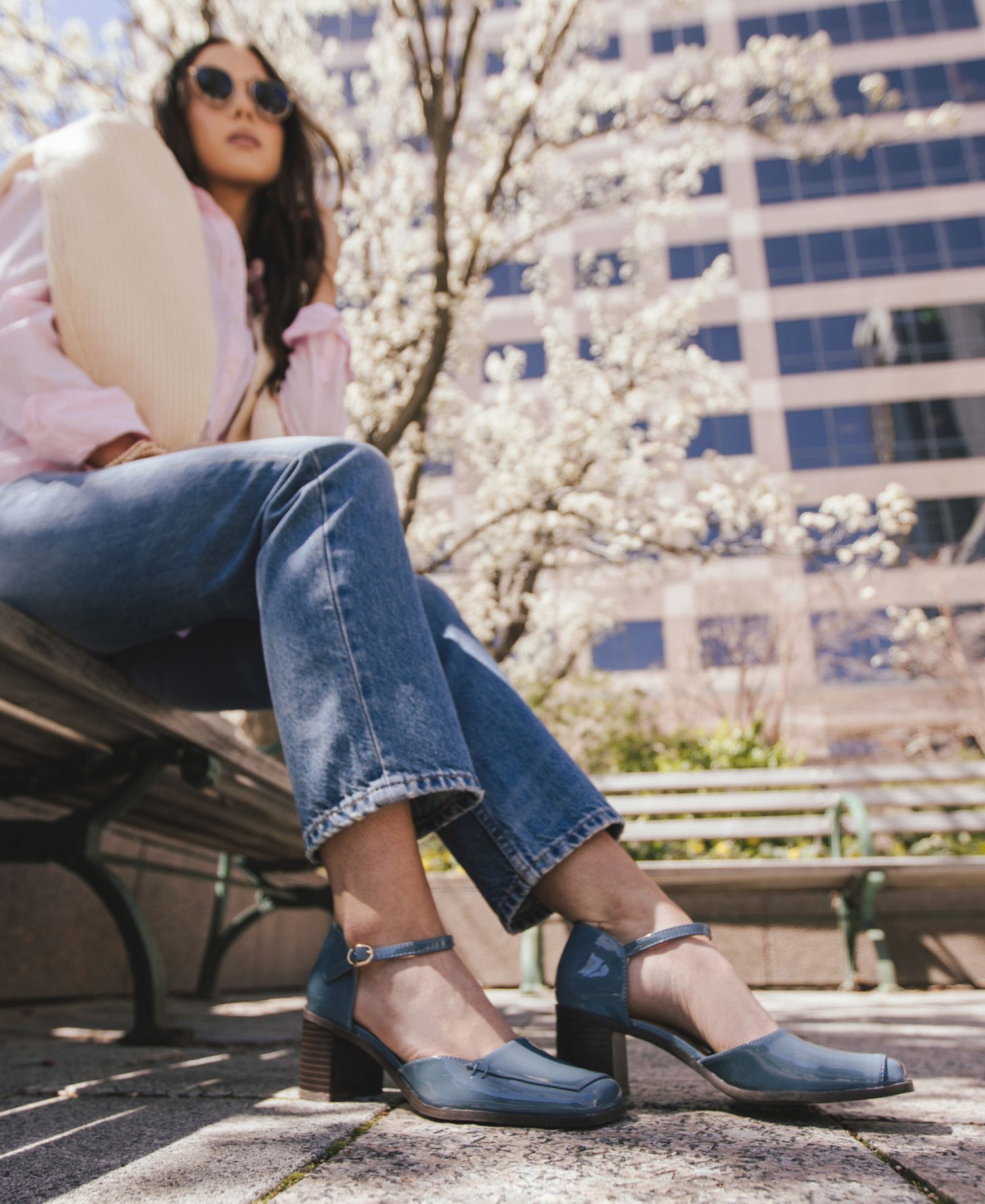 Women's Evangeline Block Heel Square Toe Pumps