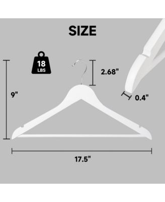12-Pack Premium Wooden Suit Hangers with Non-Slip Pant Bar, Heavy Duty Solid Wood Coat Hangers for Jackets, Shirts, Dresses, Trousers