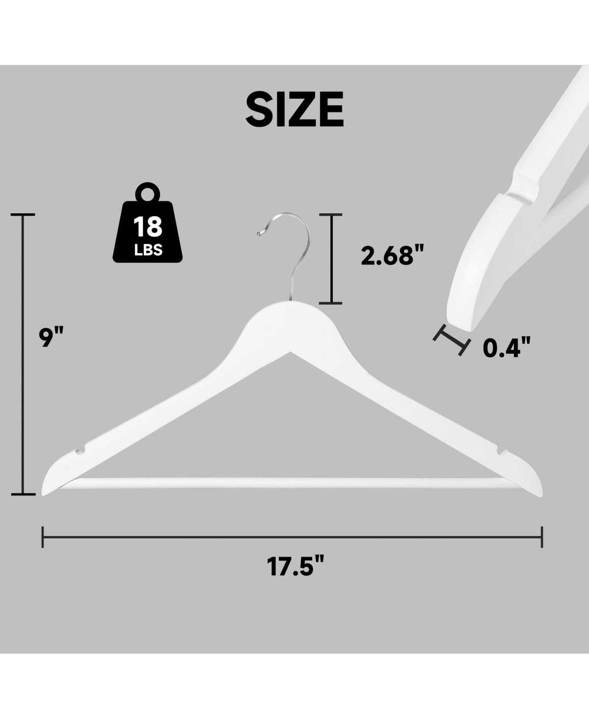 BP4U -Pack Premium Wooden Suit Hangers with Non-Slip Pant Bar, Heavy Duty Solid Wood Coat for Jackets, Shirts, Dresses