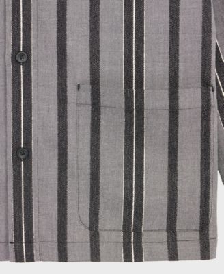 Men's Relaxed-Fit Striped Overshirt