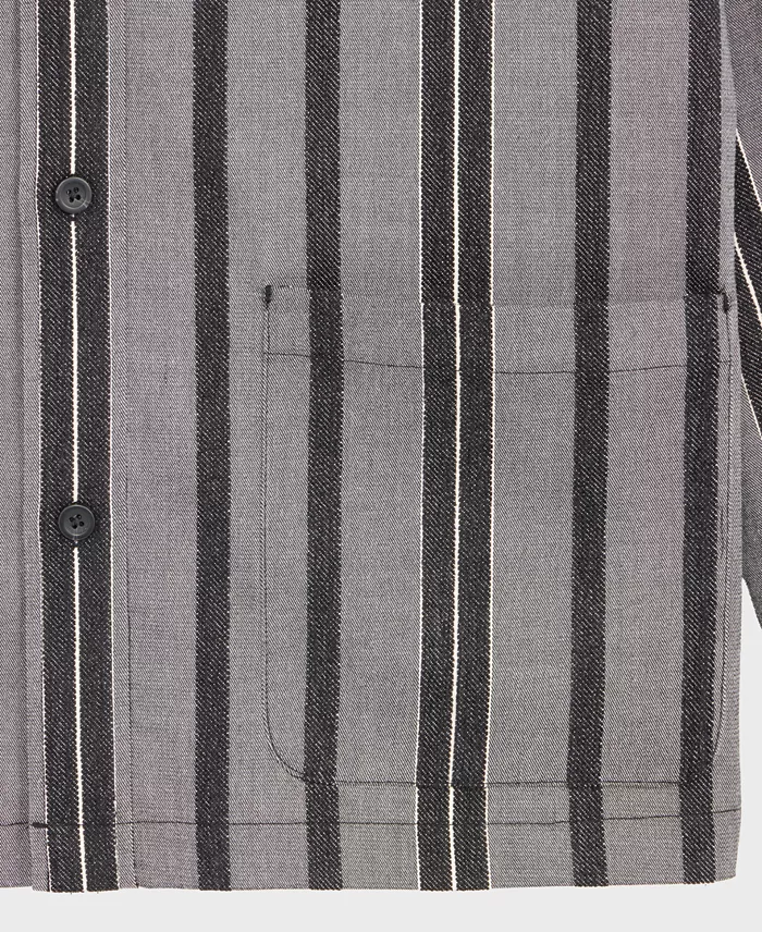 Men's Relaxed-Fit Striped Overshirt - thumbnail 10