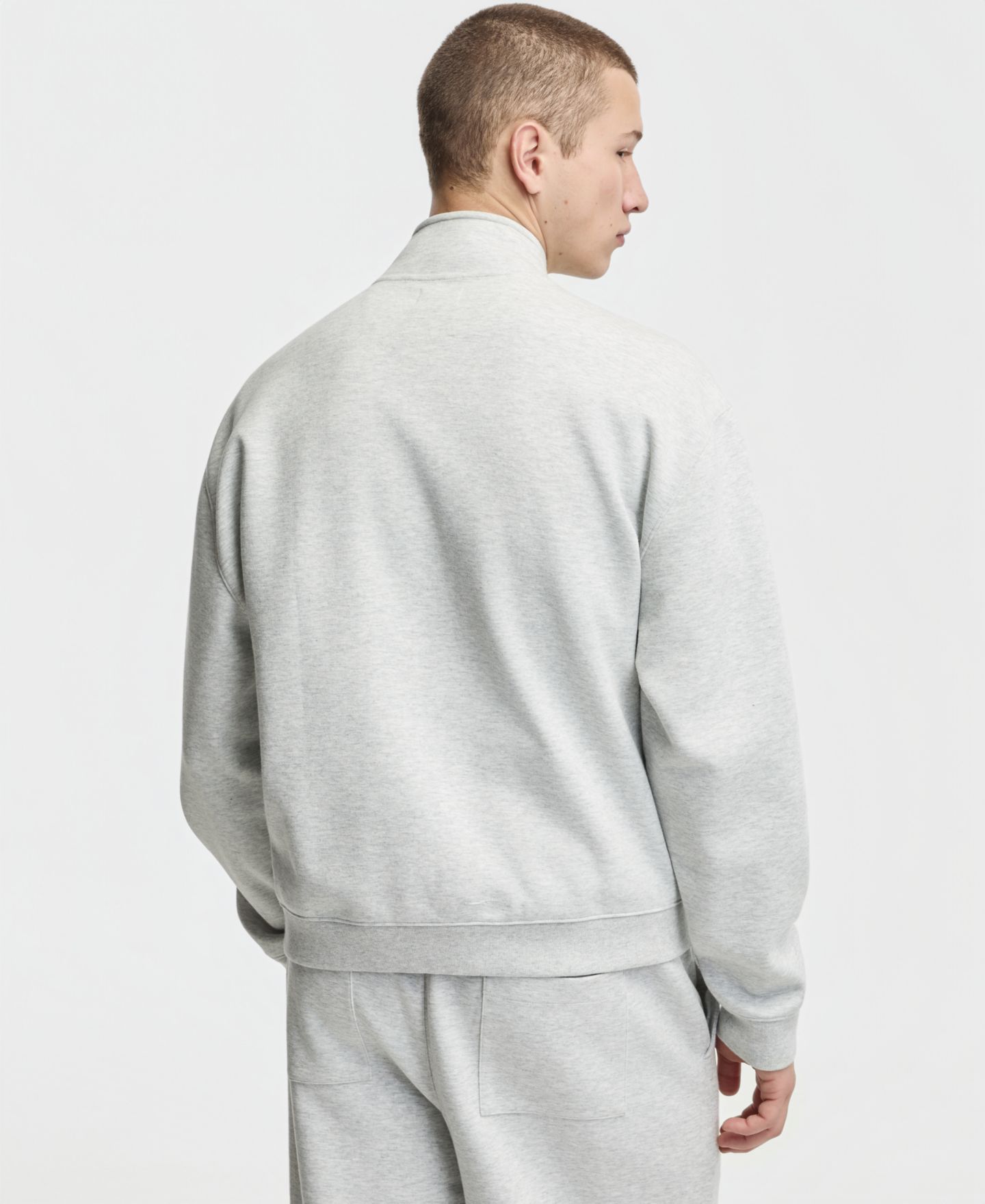 Мужская толстовка Mode of One Oversized-Fit Quarter-Zip, цвет: Серый — фото 4