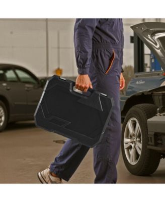 86-Piece Socket & Ratchet Set, 1/4" 3/8" 1/2" Drive SAE & Metric, Ratchet, Accessories, Storage Case, CR-V Steel