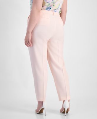 Plus Size Classic Press-Pleat Straight-Leg Pants 