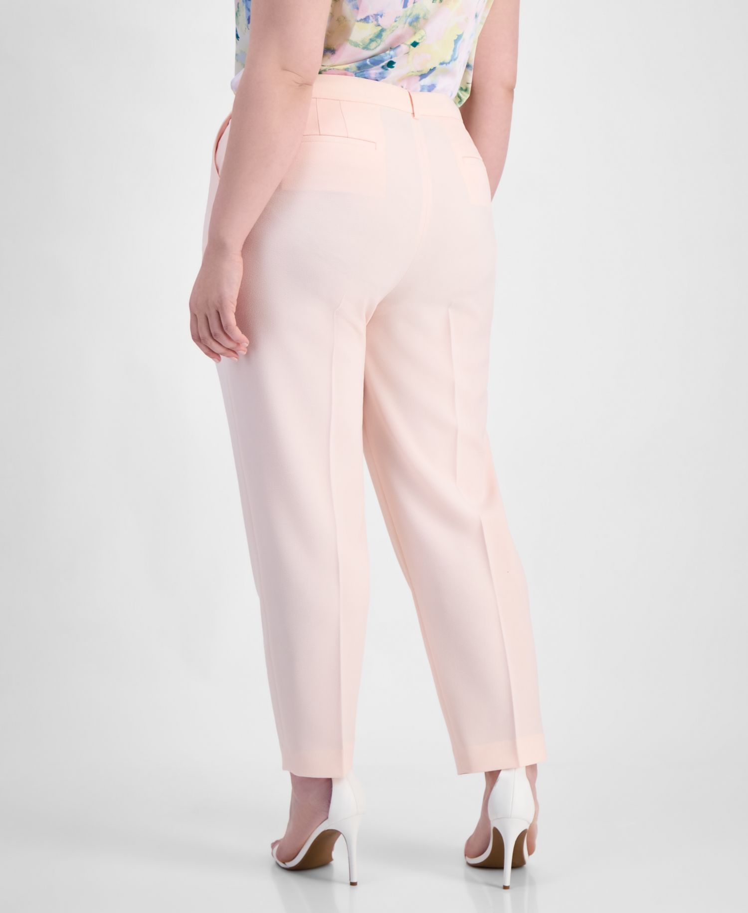 ASL Plus Size Classic Press-Pleat Straight-Leg Pants