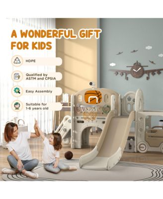 Toddler 9 in 1 Slide Ages 1-6 with Car Design,