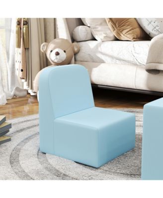 2-in-1 Kids Sofa, Convertible Table and Chair Set, Light