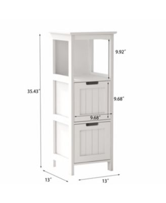 Bathroom Floor Cabinet with 2 Drawers & 1 Shelf, Freestanding Wood Storage Organizer