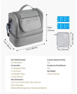 Breast Pump Bag with Ice Pack, Fits S1/S2, Storage for Pump Accessories & Breastmilk, Portable Carrying Case for Travel