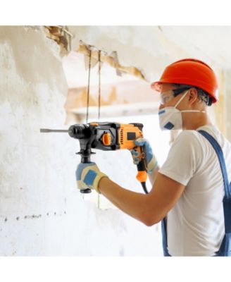 1" SDS-Plus Rotary Hammer Drill, 8 Amp Corded, Heavy-Duty Chipping Hammer with Safety Clutch, Demolition Tool for Concrete