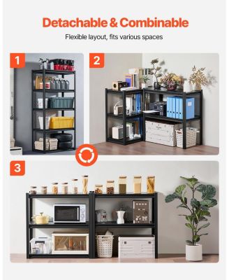 5-Tier Garage Storage Shelves, 18"D x 36"W x 72"H, 2000 lb Capacity, Adjustable Metal Utility Shelving Rack