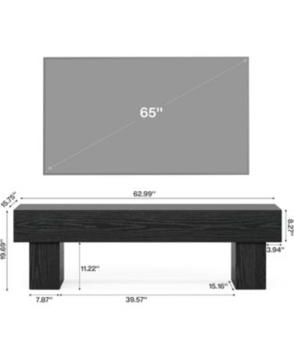 63" TV Stand, Farmhouse Entertainment Center, Low TV Console Table, Long Media Console Television Stands for 55/60/65 Inches TV