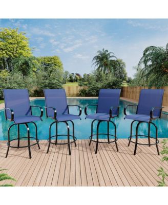 Outdoor Swivel Bar Stools Set of 4, Patio Swivel Bar Stools Chair