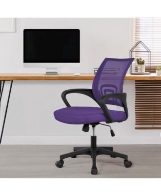 Height Adjustable Mesh Office Chair with Mid-Back, Purple